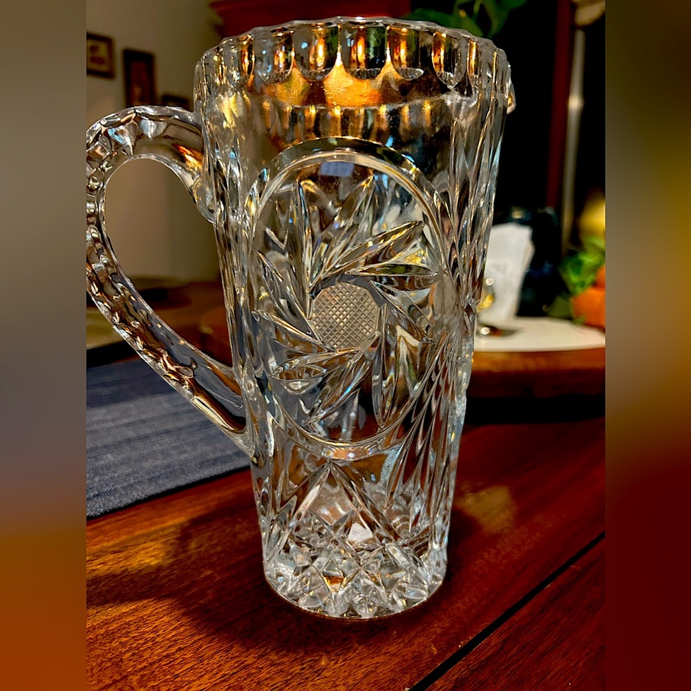 Vintage Anna Hutte Crystal Pitcher